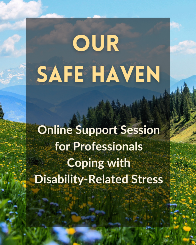 Our Safe Haven: Online Support Session for Professionals Coping with Disability-Related Stress